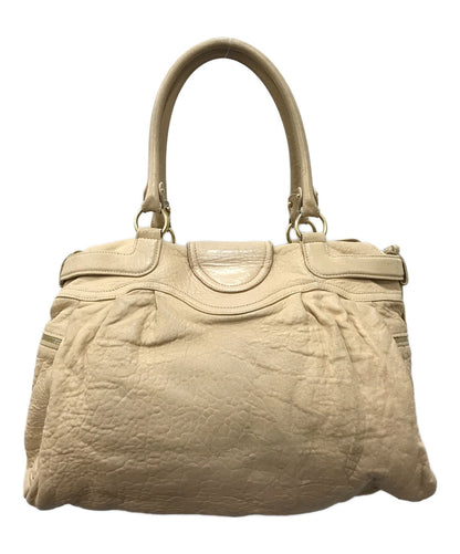 Salvatore Ferragamo Hand Bag Tote Purse Gancini Beige Authentic