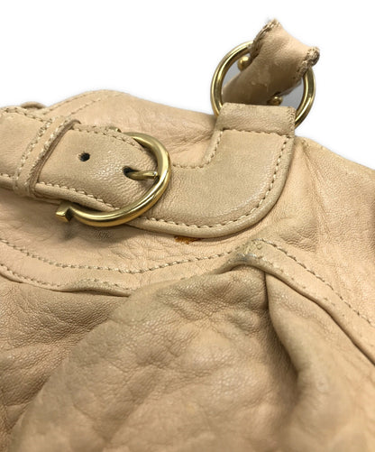 Salvatore Ferragamo Hand Bag Tote Purse Gancini Beige Authentic