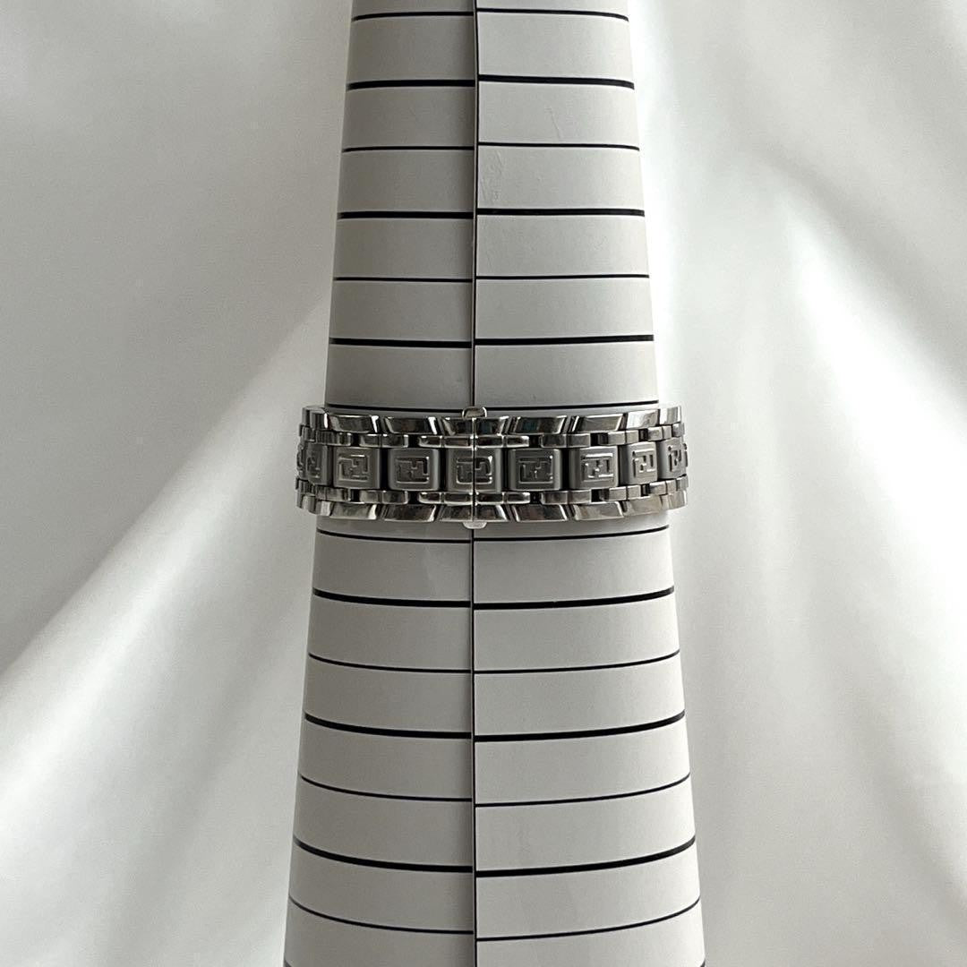 FENDI 4500L Quartz Watch Wristwatch Logo Black Silver Women's Authentic
