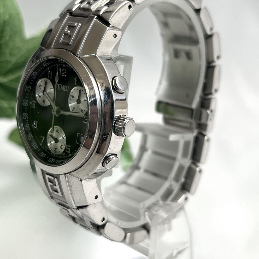 FENDI 4500L Quartz Watch Wristwatch Logo Black Silver Women's Authentic