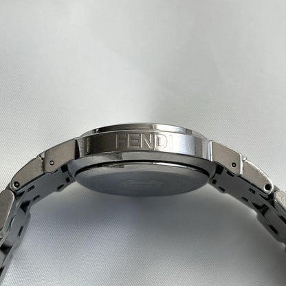 FENDI 4500L Quartz Watch Wristwatch Logo Black Silver Women's Authentic