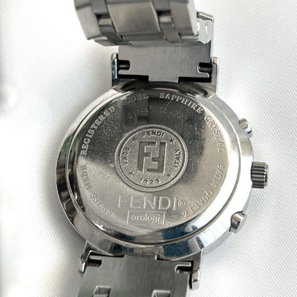 FENDI 4500L Quartz Watch Wristwatch Logo Black Silver Women's Authentic