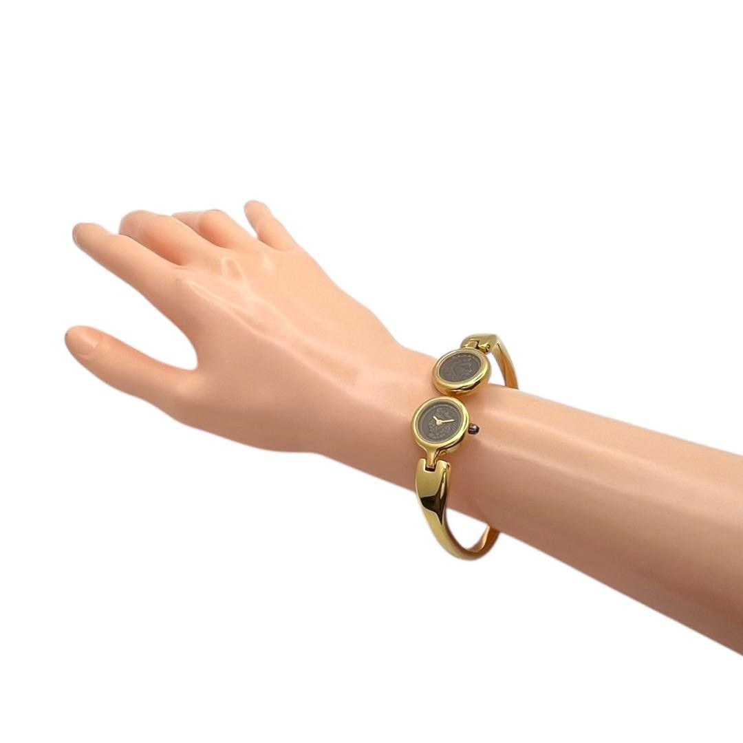 FENDI Quartz Watch Wristwatch Coin Brown Gold Women's Authentic