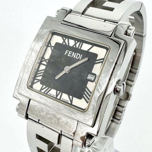 FENDI 6000G Quartz Watch Wristwatch Logo Silver Women's Authentic