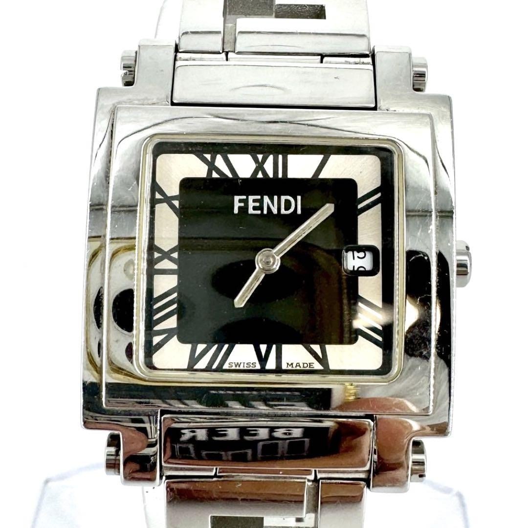 FENDI 6000G Quartz Watch Wristwatch Logo Silver Women's Authentic