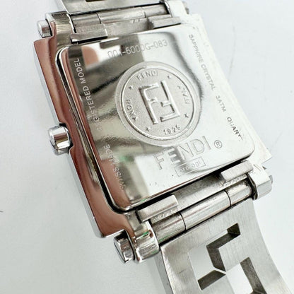 FENDI 6000G Quartz Watch Wristwatch Logo Silver Women's Authentic