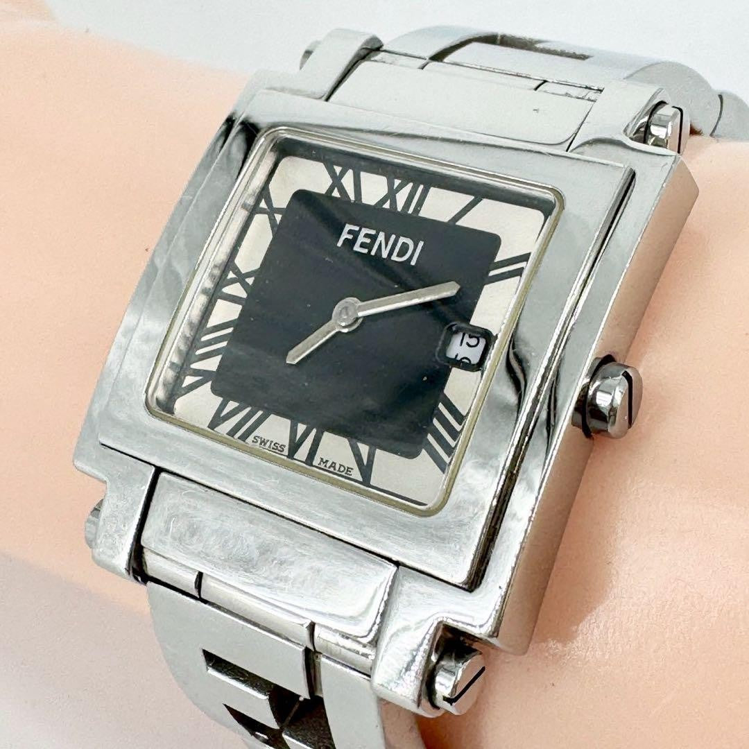FENDI 6000G Quartz Watch Wristwatch Logo Silver Women's Authentic