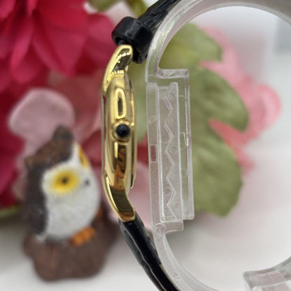 FENDI 410L Quartz Watch Wristwatch FF Logo Gold White Women's Authentic
