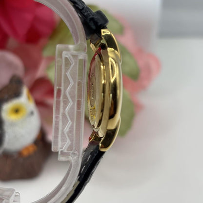 FENDI 410L Quartz Watch Wristwatch FF Logo Gold White Women's Authentic