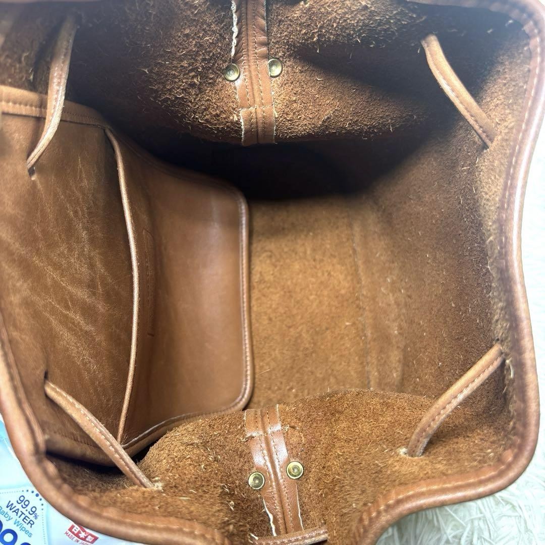 COACH Drawstring Shoulder Bag Purse Old coach Leather Brown Auth Used Women's
