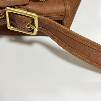 COACH Drawstring Shoulder Bag Purse Old coach Leather Brown Auth Used Women's