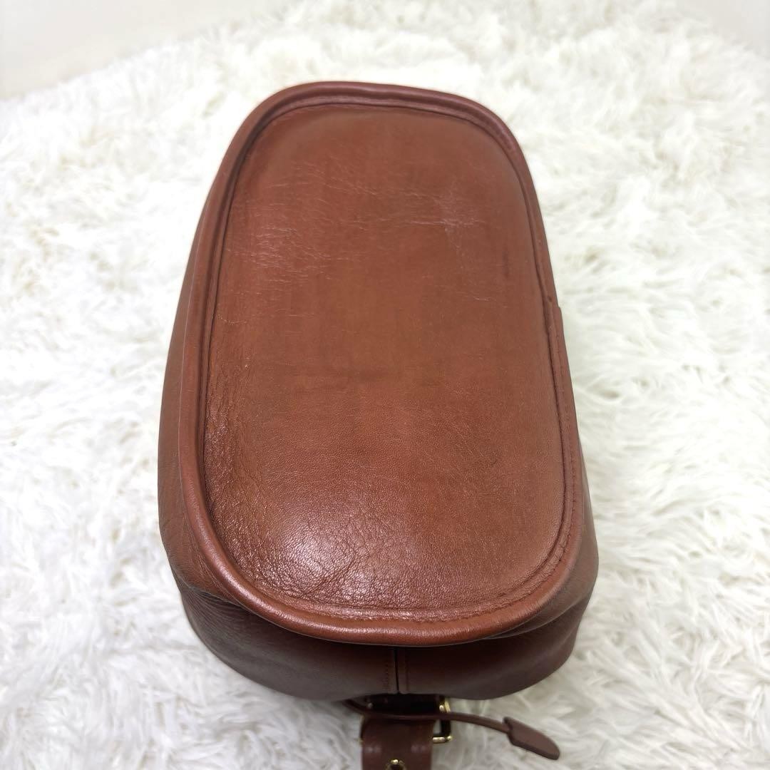 COACH Drawstring Shoulder Bag Purse Old coach Leather Brown Auth Used Women's