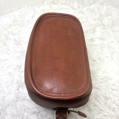 COACH Drawstring Shoulder Bag Purse Old coach Leather Brown Auth Used Women's