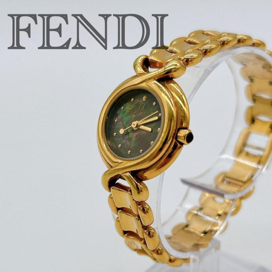 FENDI Watch Wristwatch FF Gold Women's Authentic