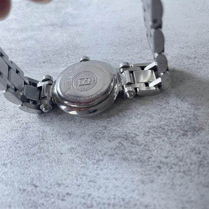 FENDI Quartz Watch Wristwatch FF Zucca Logo Silver Women's Authentic