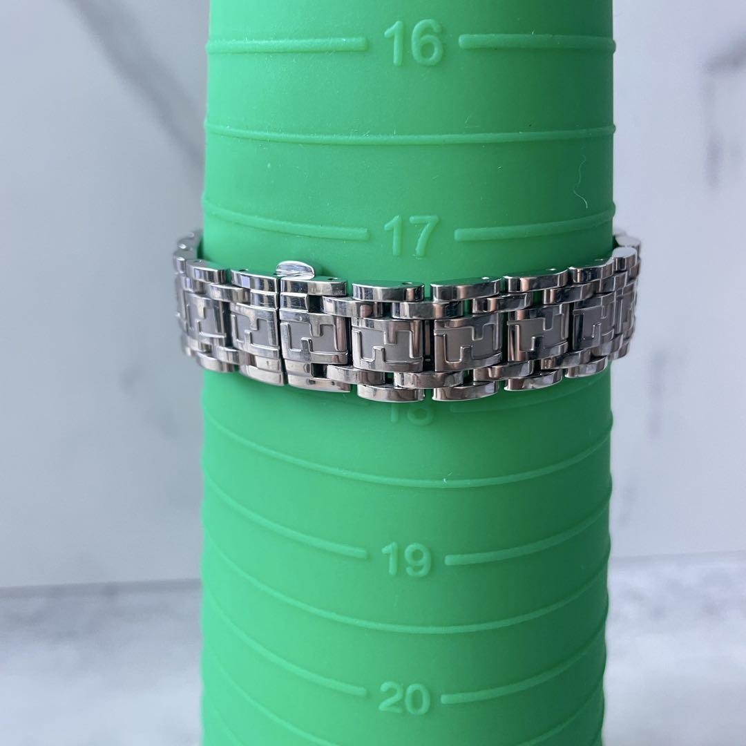 FENDI Quartz Watch Wristwatch FF Zucca Logo Silver Women's Authentic