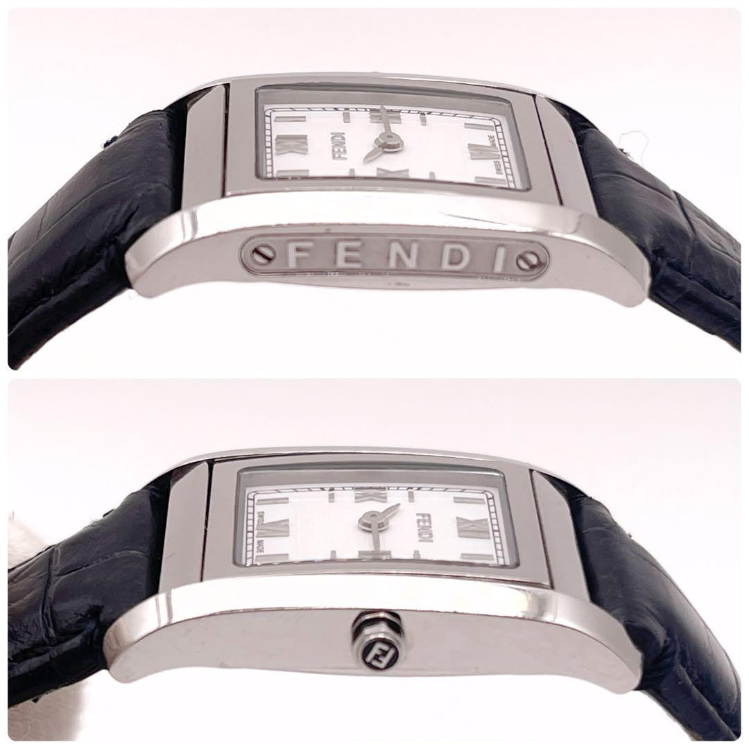 FENDI Quartz Watch Wristwatch FF Zucca Logo White Silver Women's Authentic