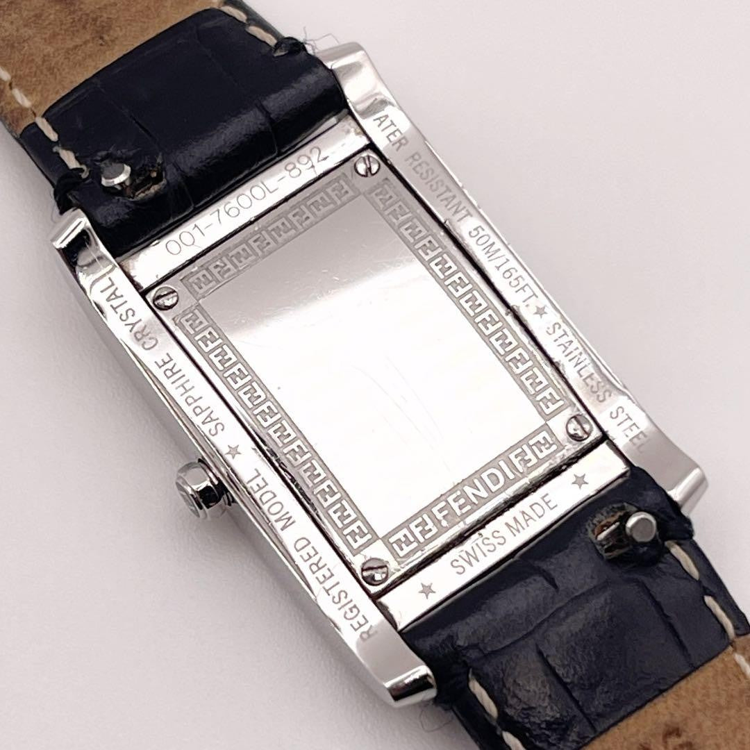 FENDI Quartz Watch Wristwatch FF Zucca Logo White Silver Women's Authentic