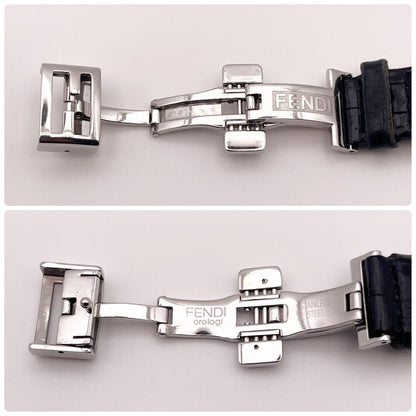 FENDI Quartz Watch Wristwatch FF Zucca Logo White Silver Women's Authentic