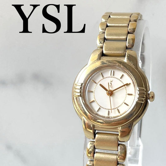 Saint Laurent Quartz Watch Wristwatch YSL Cassandra Gold Women's Auth