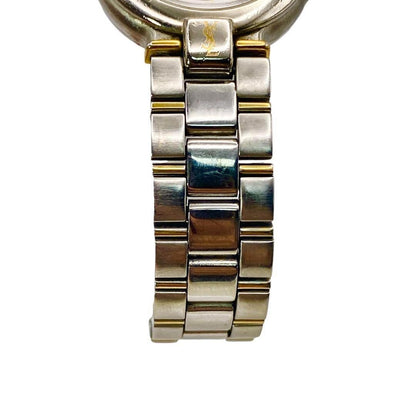 Saint Laurent Quartz Watch Wristwatch YSL Cassandra White Silver Women's Auth