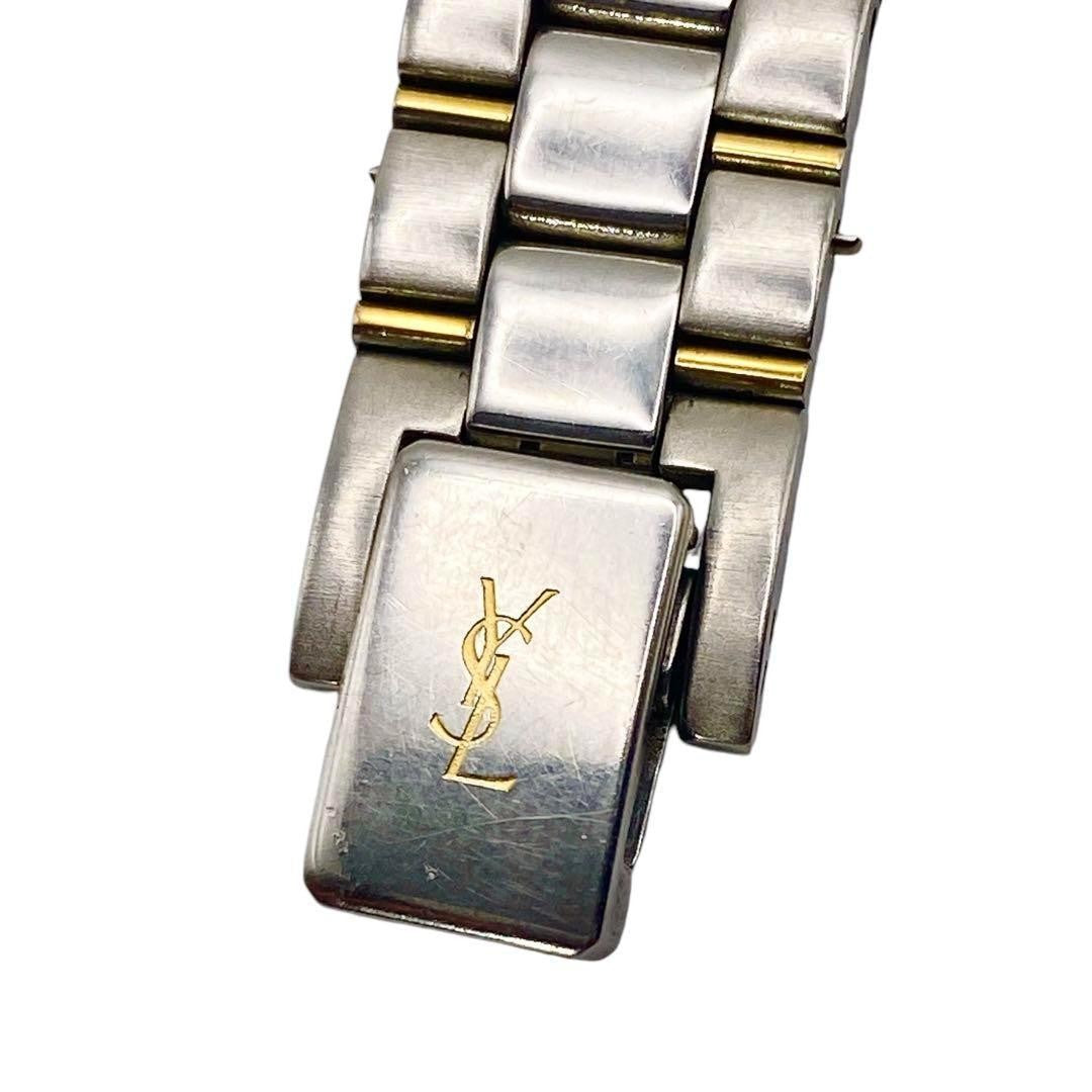 Saint Laurent Quartz Watch Wristwatch YSL Cassandra White Silver Women's Auth