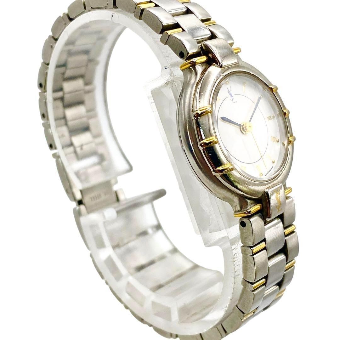 Saint Laurent Quartz Watch Wristwatch YSL Cassandra White Silver Women's Auth