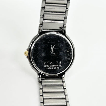 Saint Laurent Quartz Watch Wristwatch YSL Cassandra Silver Women's Auth