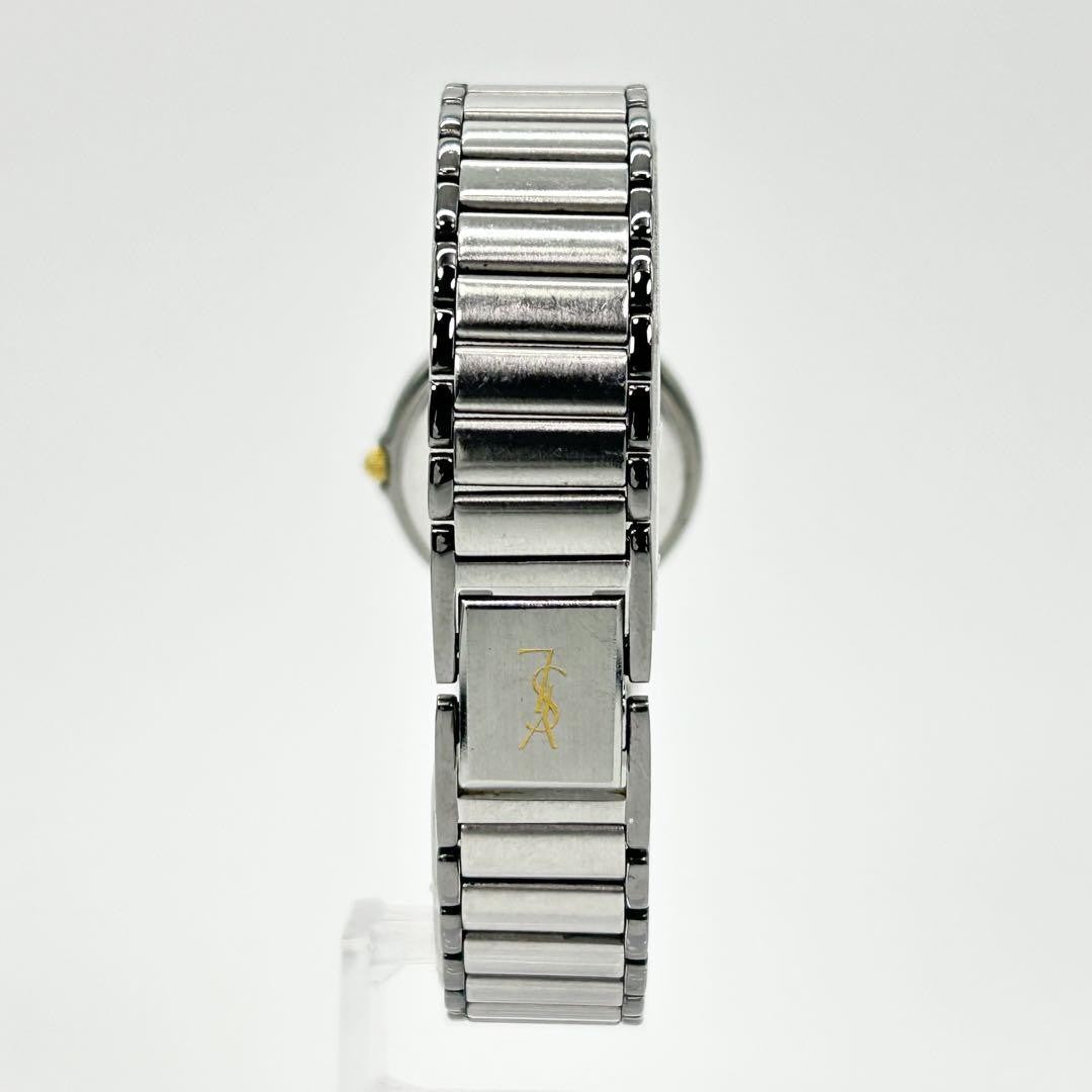 Saint Laurent Quartz Watch Wristwatch YSL Cassandra Silver Women's Auth