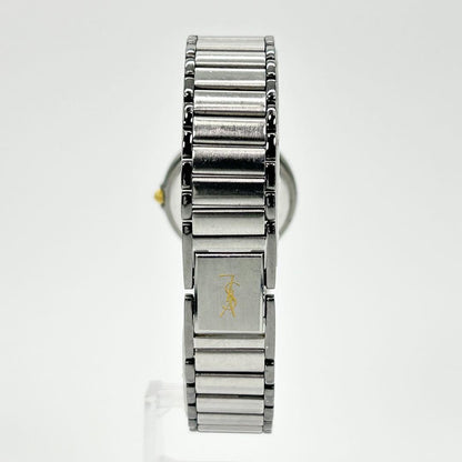 Saint Laurent Quartz Watch Wristwatch YSL Cassandra Silver Women's Auth