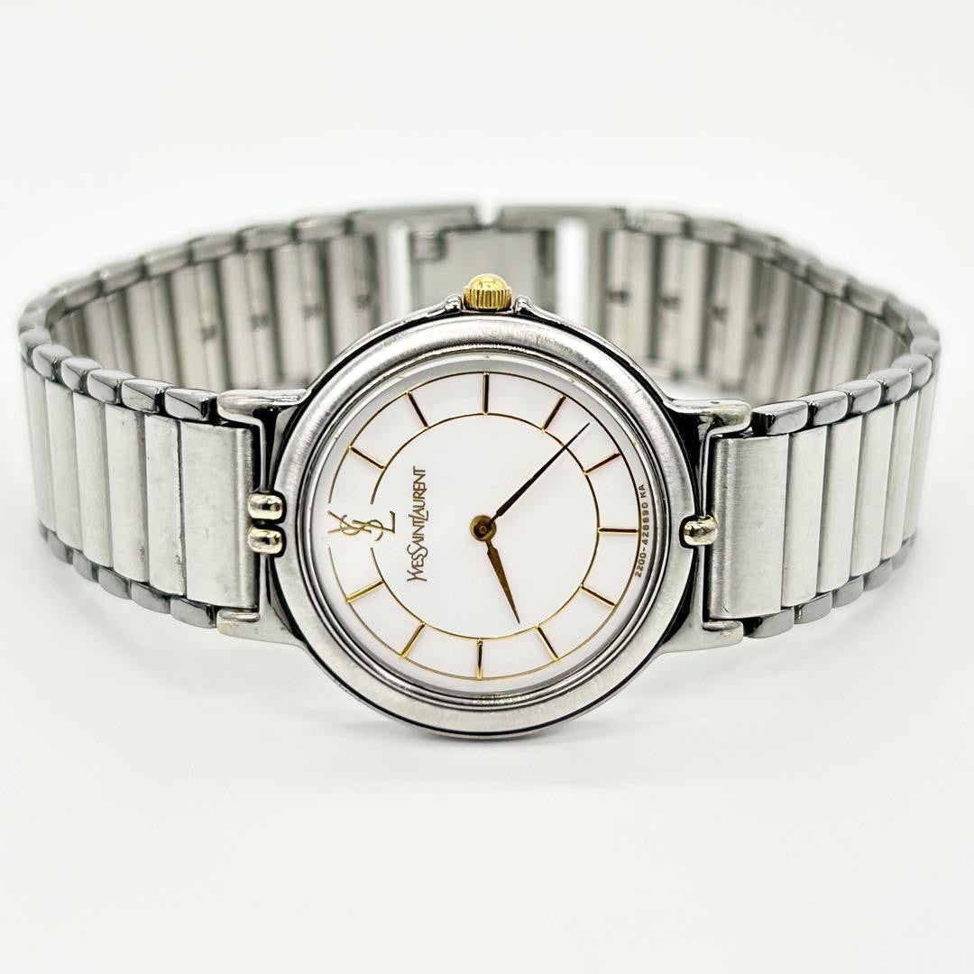 Saint Laurent Quartz Watch Wristwatch YSL Cassandra Silver Women's Auth