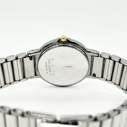 Saint Laurent Quartz Watch Wristwatch YSL Cassandra Silver Women's Auth