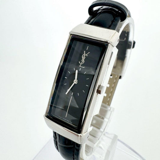 Saint Laurent Quartz Watch Wristwatch YSL Cassandra Black Women's Auth