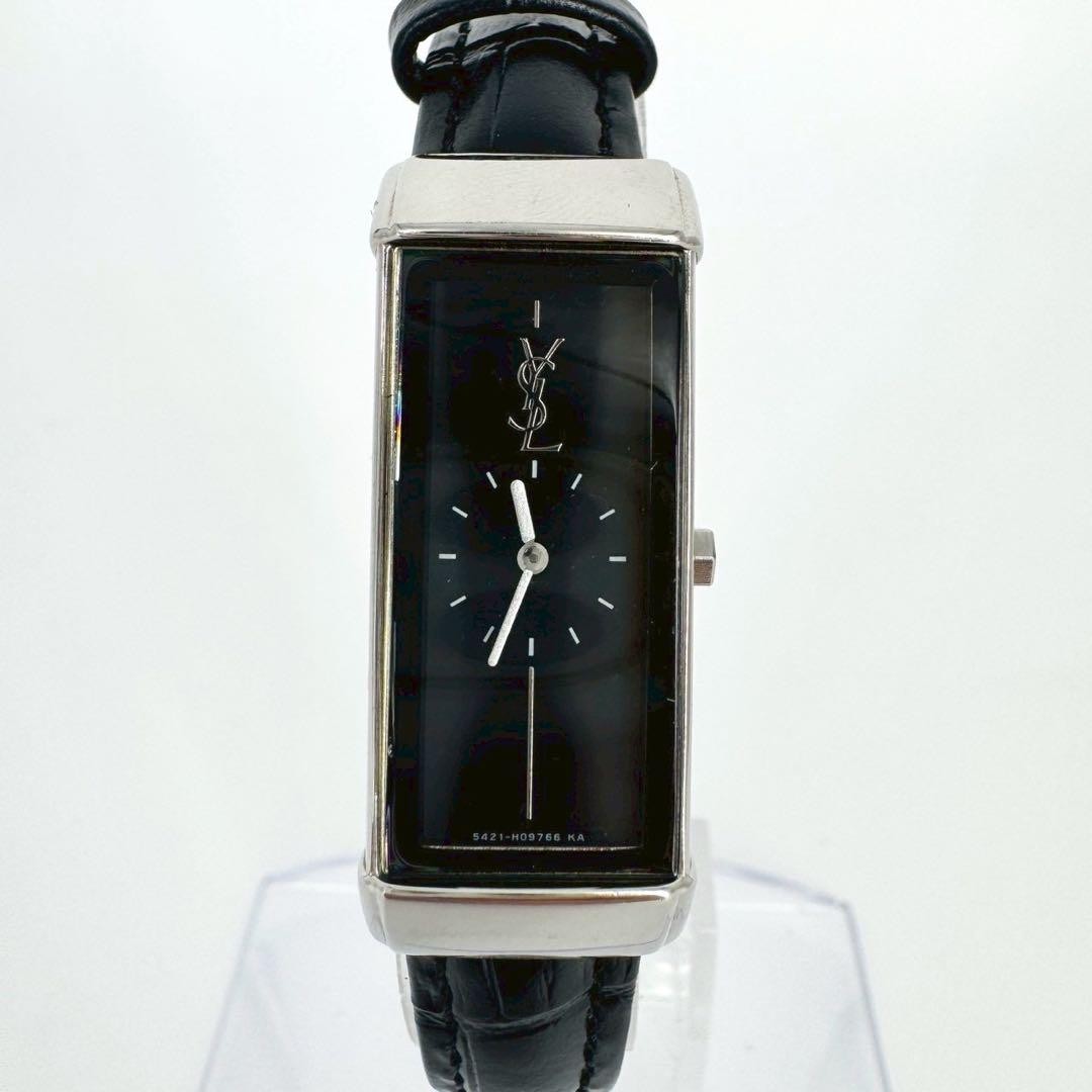 Saint Laurent Quartz Watch Wristwatch YSL Cassandra Black Women's Auth