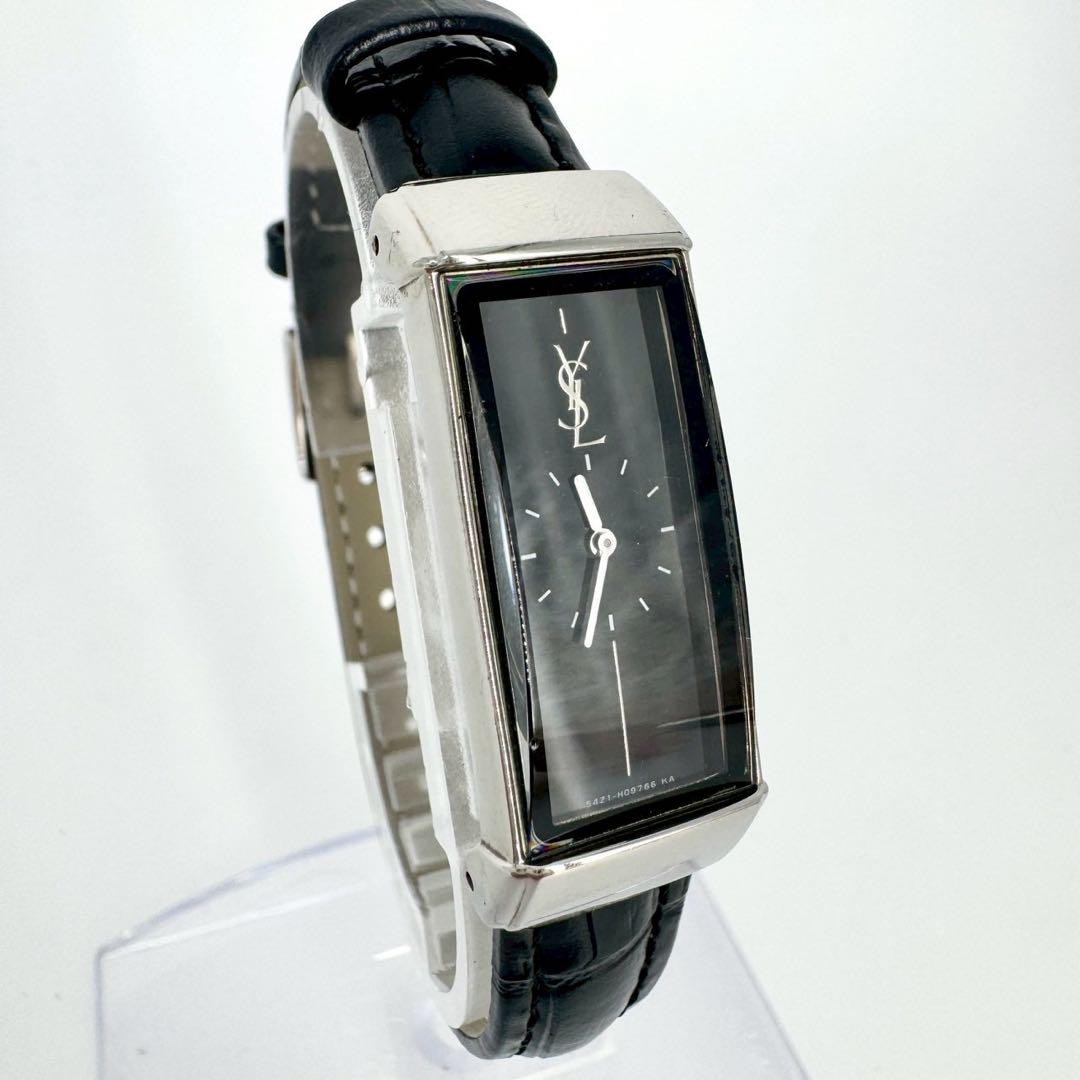 Saint Laurent Quartz Watch Wristwatch YSL Cassandra Black Women's Auth
