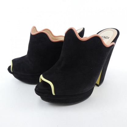 FENDI Sandals Shoes EU 35 US 5 Black Authentic