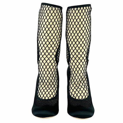 FENDI Short Boots Shoes EU 38 US 8 Fabric Satin Black Authentic