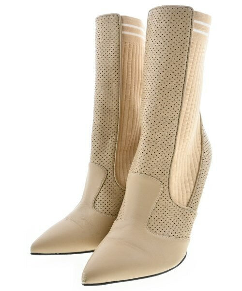 FENDI Boots Shoes EU 37 US 7 Beige Authentic