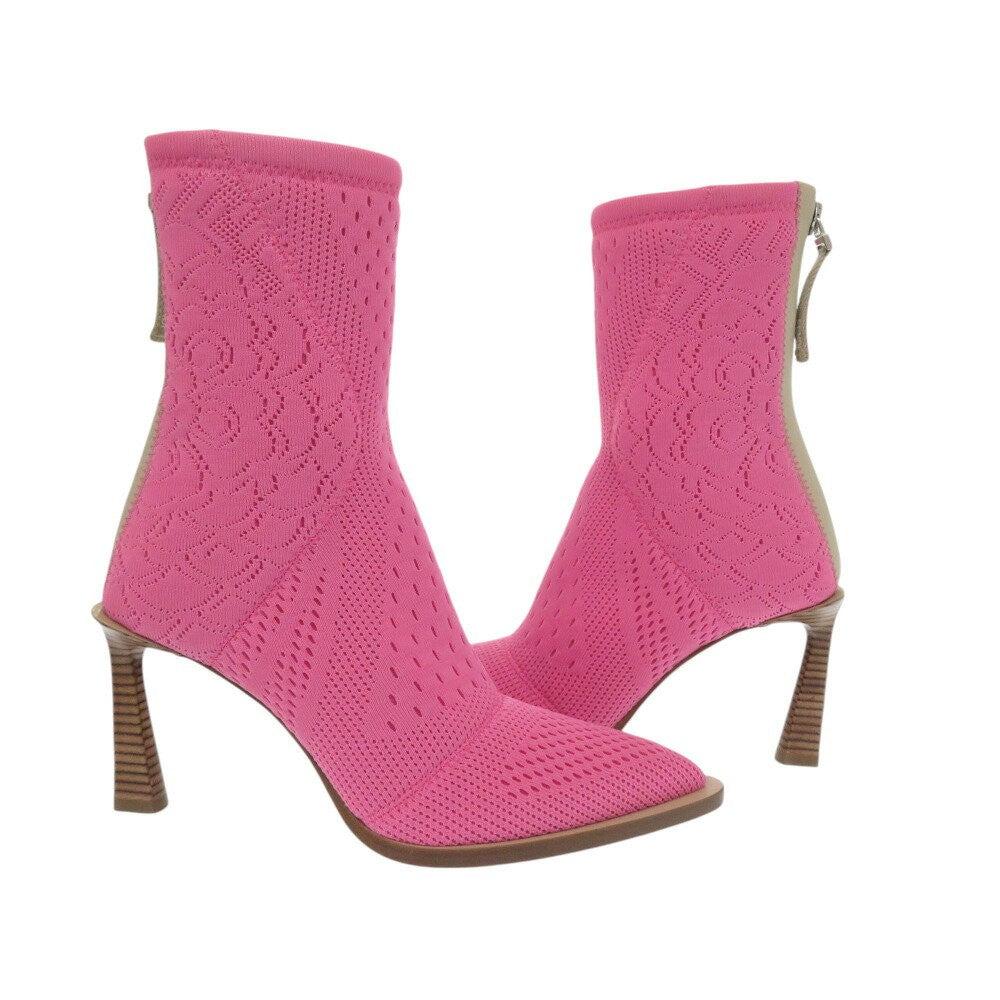 FENDI Short Boots Shoes EU 36 US 6 Knit Pink Authentic