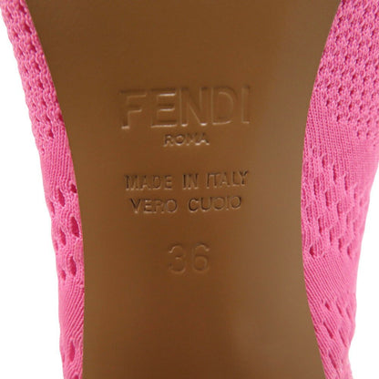 FENDI Short Boots Shoes EU 36 US 6 Knit Pink Authentic