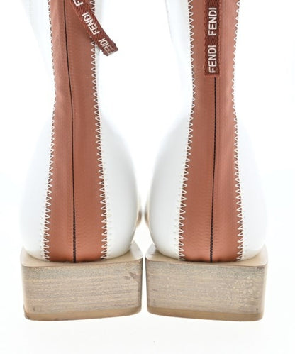 FENDI Boots Shoes EU 39 US 9 White Brown Authentic
