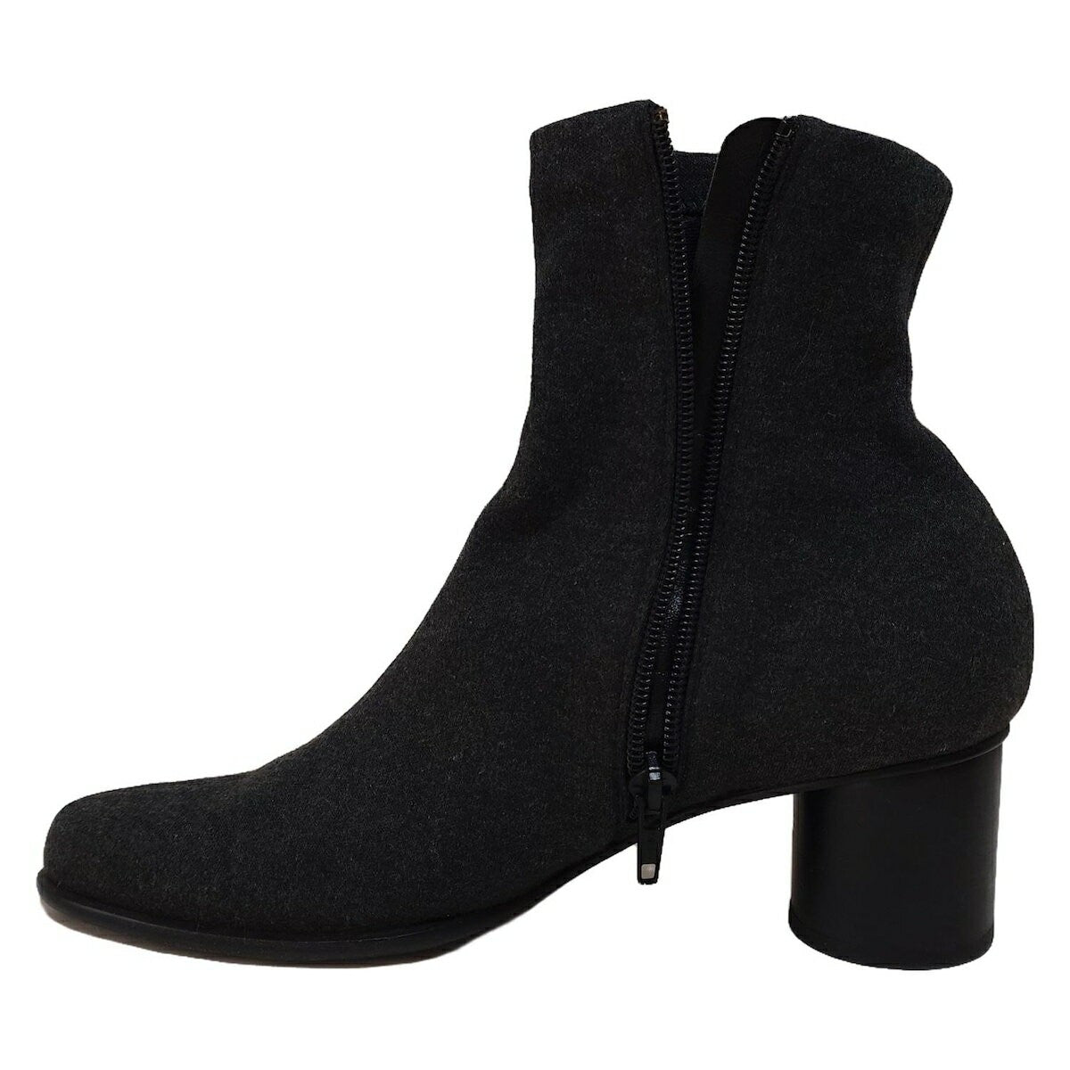FENDI Short Boots Shoes EU 37 US 7 Cotton Dark Gray Authentic