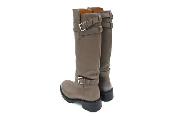 FENDI Long Boots Shoes EU 37 US 7 Leather Brown Authentic