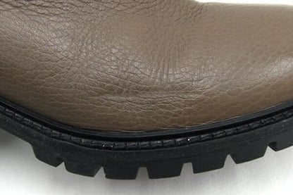 FENDI Long Boots Shoes EU 37 US 7 Leather Brown Authentic