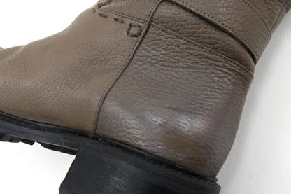 FENDI Long Boots Shoes EU 37 US 7 Leather Brown Authentic