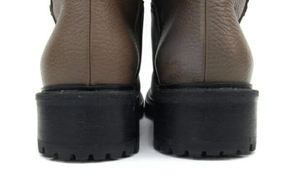 FENDI Long Boots Shoes EU 37 US 7 Leather Brown Authentic
