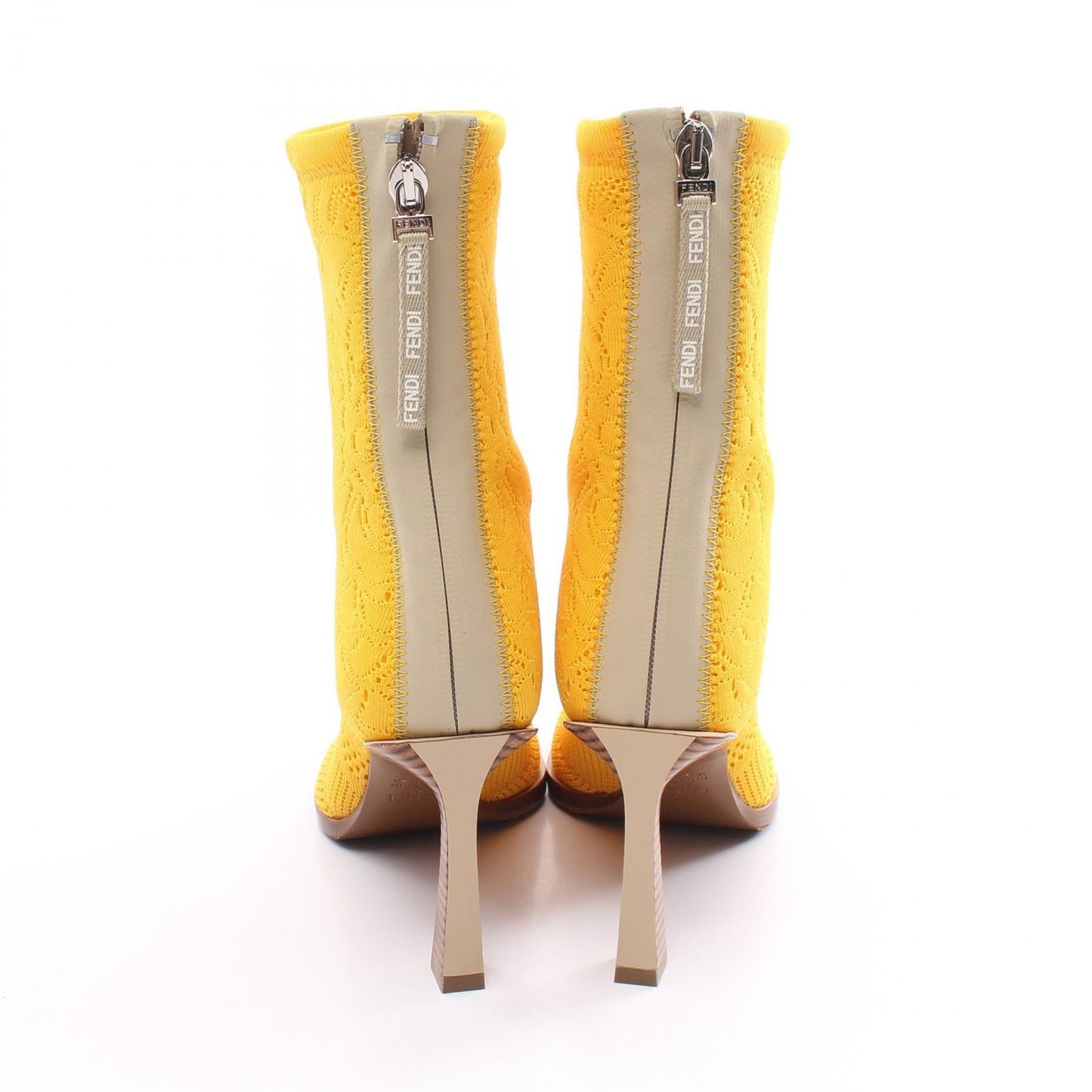 FENDI Boots Shoes EU 35 US 5 Knit Yellow Authentic