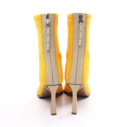FENDI Boots Shoes EU 35 US 5 Knit Yellow Authentic