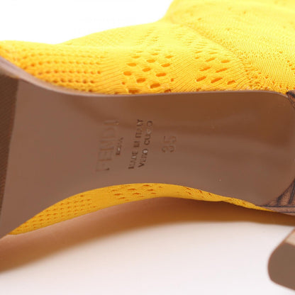 FENDI Boots Shoes EU 35 US 5 Knit Yellow Authentic