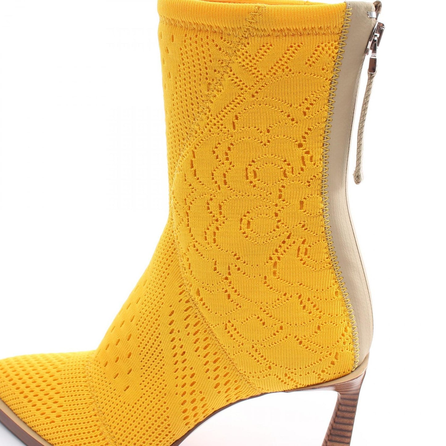 FENDI Boots Shoes EU 35 US 5 Knit Yellow Authentic